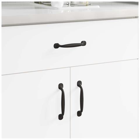 Maniglia per Mobili 250 pcs Nero 130 x 19,4 x 22,3 mm Alluminio - Foto 2