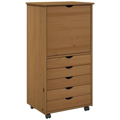Mobile con Ruote con ruota Marrone miele 53 x 39 x 103 cm - Foto 1