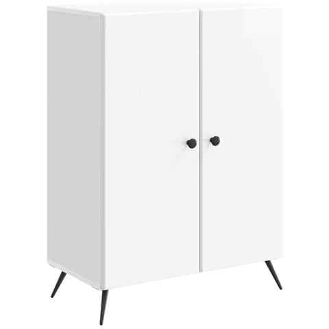 Credenza Bianco Lucido 66 x 34,5 x 90 cm Legno ingegnerizzato - Foto 1