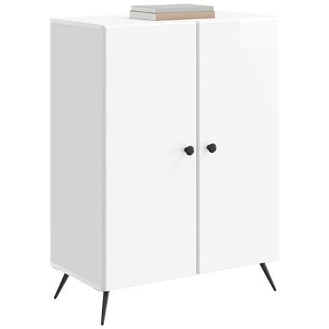 Credenza Bianco Lucido 66 x 34,5 x 90 cm Legno ingegnerizzato - Foto 2