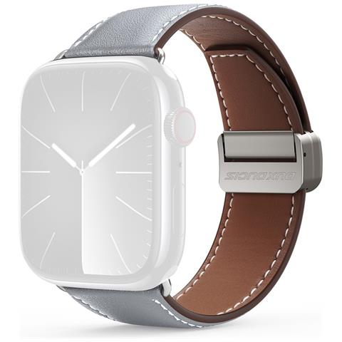Cinturino Orologio per Apple Watch - Pelle, Grigio - Foto 1