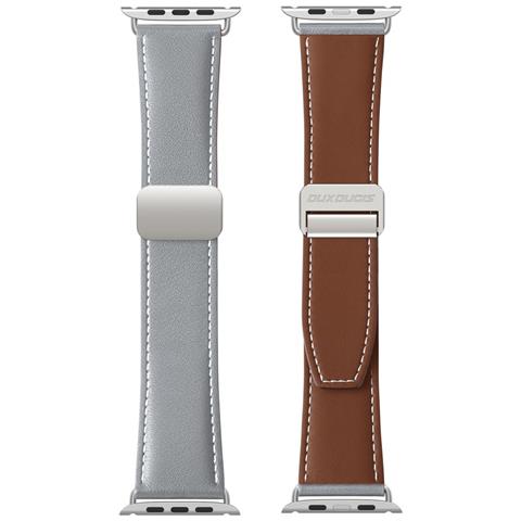 Cinturino Orologio per Apple Watch - Pelle, Grigio - Foto 4