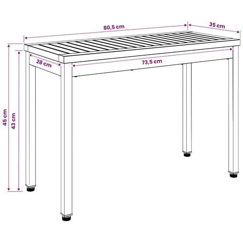 Panchina da giardino 80,5 x 35 x 45 cm Legno di Acacia Massello - Foto 9