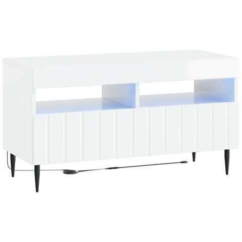 Mobile TV LED Bianco Lucido Legno ingegnerizzato - Foto 1