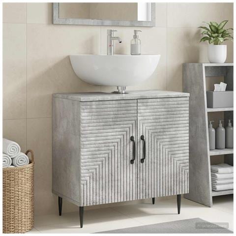 Armadio per Lavabo da Bagno HAARLEM Grigio Cemento - Foto 2