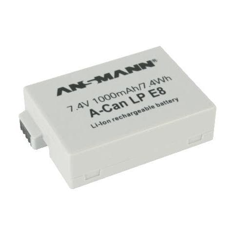 Batteria Ricaricabile A-Can LP E8 per Fotocamera Digitale Nera 1000 mAh / 7.4 Wh 7.4 V Litio-Ion 5044853 - Foto 1