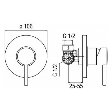 Nobili Acquerelli 93108 Miscelatore Doccia Ad Incasso, Cromo - Foto 2