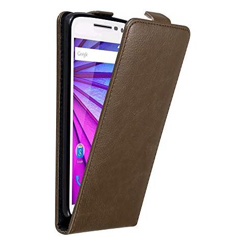 Custodia Compatibile Con Motorola Moto G3 In Bruno Caffè - Coperchio Protettivo In Design Flip Con Chiusura Magnetica - Foto 1