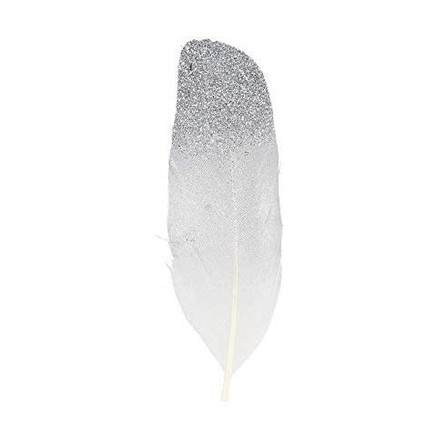 6 Piume Con Glitter - Argento - Foto 1