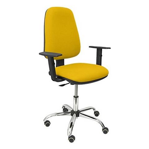 Modello 17cp - Sedia Da Ufficio Ergonomica Con Meccanismo Di Contatto Permanente E Regolabile In Altezza - Sedile E Schienale Imbottiti In Tessuto Bali Colore Grigio Chiaro (braccioli Regolabile)  - Foto 1