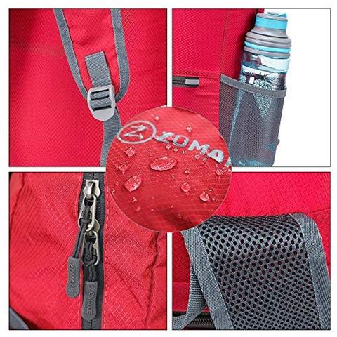 Ultra Leggero Pieghevole Zaino Water Resistant Escursionismo Daypack Unisex Piccolo Zaino Per Travel Outdoor Sports (red)  - Foto 4
