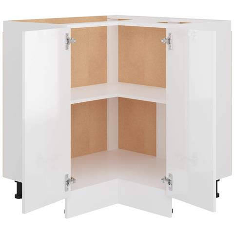 Mobile Angolare “Lyon” Bianco Lucido 75,5x75,5x81,5 cm - Foto 10