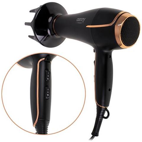 Asciugacapelli Camry Cr 2255 2200 W, Numero Di Impostazioni Della Temperatura 3, Ugello Diffusore, Nero - Foto 1