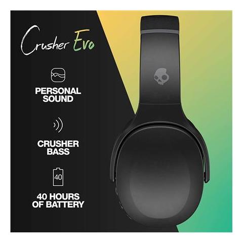 Cuffie Wireless Crusher Evo Over-ear, Archetto, Microfono, True Black - Foto 2