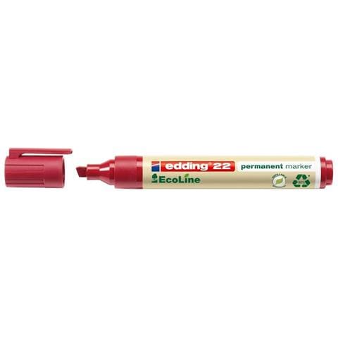 22 EcoLine marcatore permanente Punta smussata Rosso - Foto 1