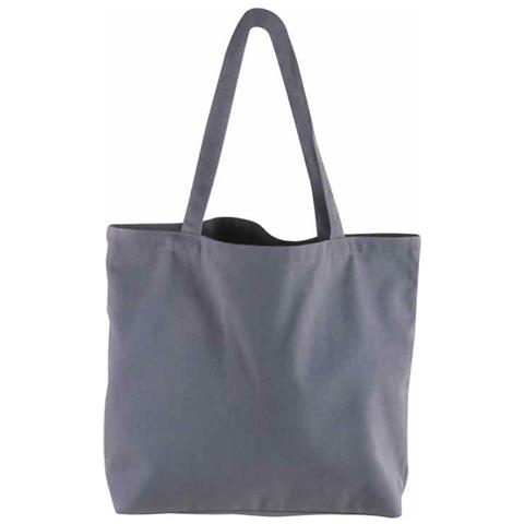 Borsa Grigia In Cotone 46 X 30 Cm - Foto 1