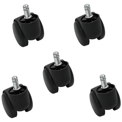 Ruote Per Sedie Ruote Per Mobili Ruote Per Mobili Confezione Da 5 50 Mm / 2 Pollici Black - Foto 4