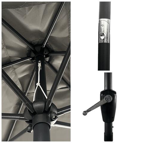 Hapuna Ombrello Rettangolare Diritto 2x3m Grigio - Foto 15