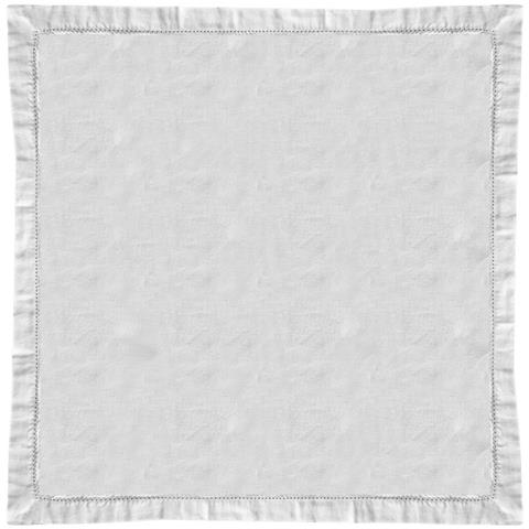 Tovaglia Cucina Soggiorno In Cotone Con Orlo A Giorno In Tinta Unita Vari Colori Ajour 85x85cm Bianco - Foto 1