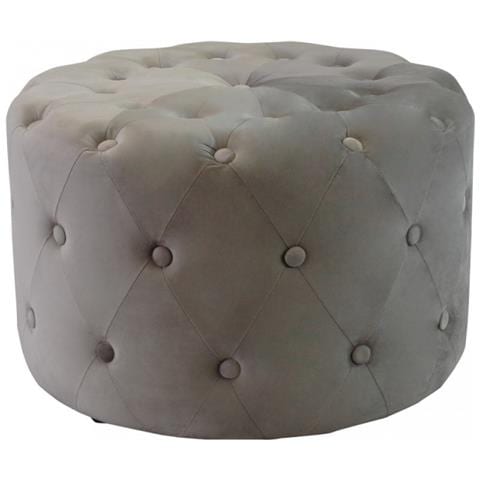 Pouf Rotondo In Velluto Tortora - Foto 1
