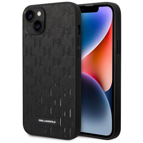 Cover Per Iphone 14 Pu Saffiano Monogram, Nero - Foto 2