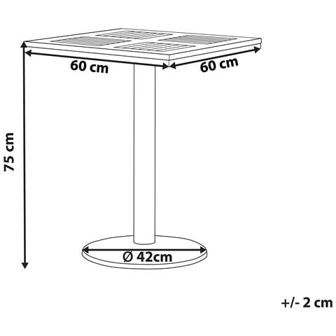 Tavolino Bistrot Palmi 60 Cm 60 Cm Simil Legno Marrone - Foto 2
