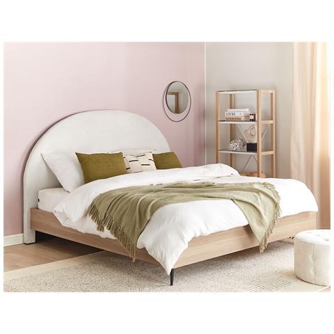 Letto Tessuto Millay 160 X 200 Cm Bianco Sporco - Foto 1
