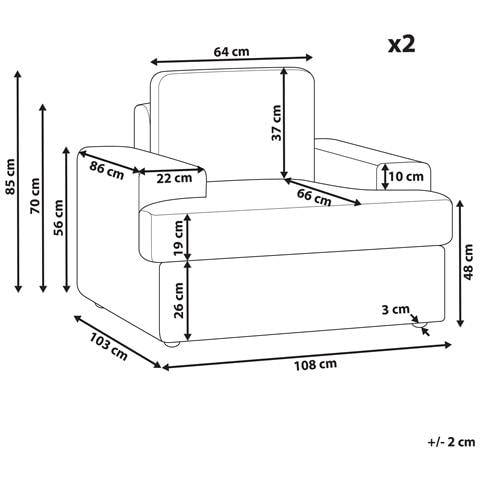 Set Di 2 Poltrone Bouclé Bianco Alla - Foto 8