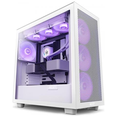 Case H7 Flow Midi TowerATX / micro ATX / Mini-ITX 2 Porte USB 3.2 Gen 1 (3.1 Gen 1) di tipo A 1 Porta USB 3.2 Gen 2 (3.1 Gen 2) di tipo C Colore Bianco - Foto 1