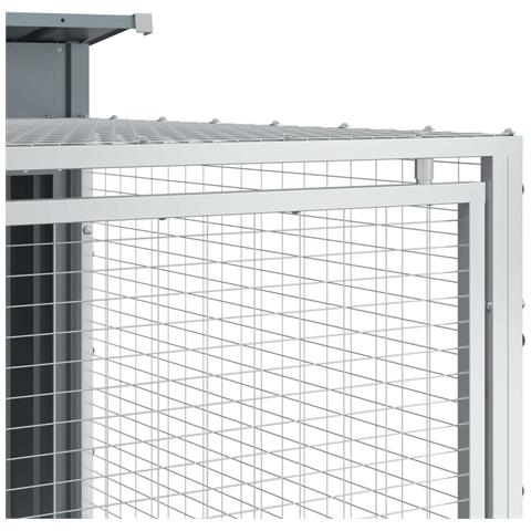 Casetta Cani Con Corsa Antracite 153x194x110 Cm Acciaio Zincato - Foto 7