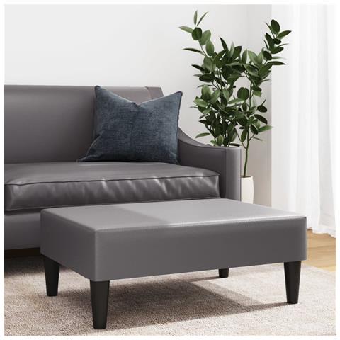 Poggiapiedi Grigio 77x55x31 Cm In Similpelle - Foto 3