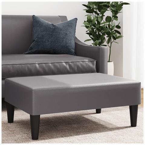 Poggiapiedi Grigio 77x55x31 Cm In Similpelle - Foto 1