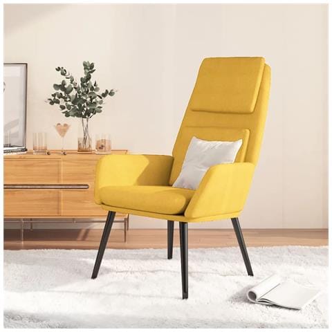 Sedia Relax Giallo Senape In Tessuto - Foto 1