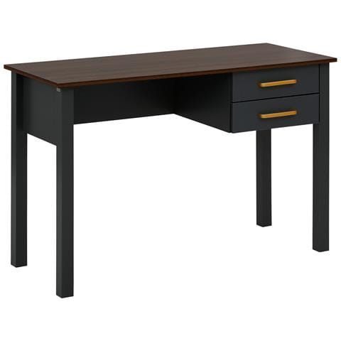 Marion Scrivania Con 2 Cassetti In Mdf Grigio - Foto 1