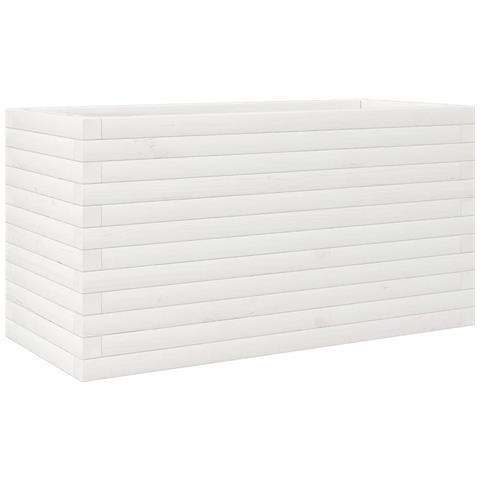 Fioriera Da Giardino Bianca 90x40x45,5cm Legno Massello Di Pino - Foto 2
