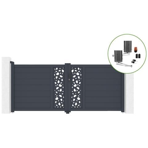 Cancello Battente 3m Sunny H. 120cm Alluminio + Motorizzazione Bunker B500 - Foto 1