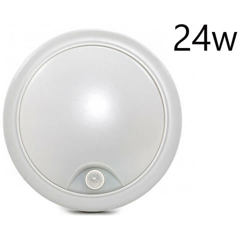 Plafoniera Led Soffitto Rotonda 24w Luce Fredda Sensore Movimento Infrarossi 175 - Foto 1