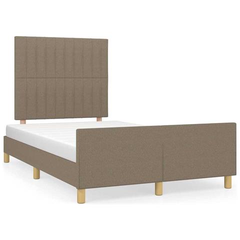 Giroletto Con Testiera Tortora 120x190 Cm In Tessuto - Foto 1