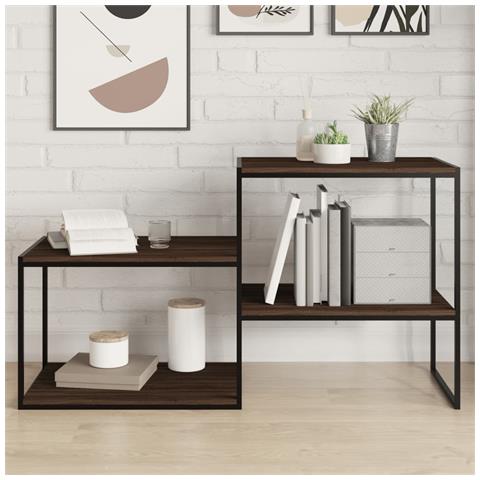 Mensole Parete 4pz Rovere Marrone 60x40x1,5cm Legno Multistrato - Foto 1