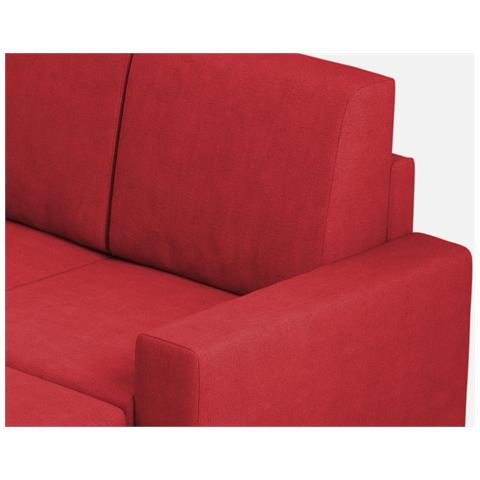Divano Sakar 2 Posti Medio (due Sedute Da 70cm) + Pouf Misure Esterne L. 168 P. 145 Colore Rosso - Foto 2