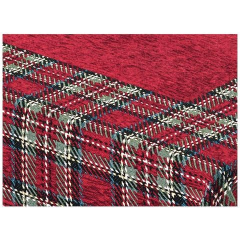 Tovaglia Copritavolo Centrino Runner Tavola Fantasia Tartan Scozzese Made In Italy 90x90 Tartan - Foto 2