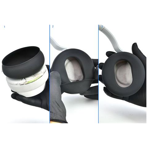 Cuscinetti Auricolari Per Cuffie Microsoft Surface Black - Foto 5