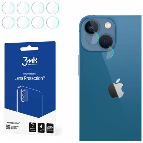 4 Lotti Di Protezioni Per Obiettivo Fotocamera Per Iphone 13 Vetro Ibrido 6h, Trasparente - Foto 1