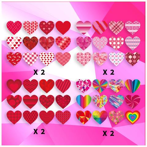 Set Di 16 Adesivi A Forma Di Cuore Per San Valentino - Foto 2