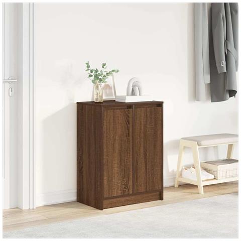 Scarpiera Rovere Marrone 57x34x76 cm in Legno Multistrato - Foto 1
