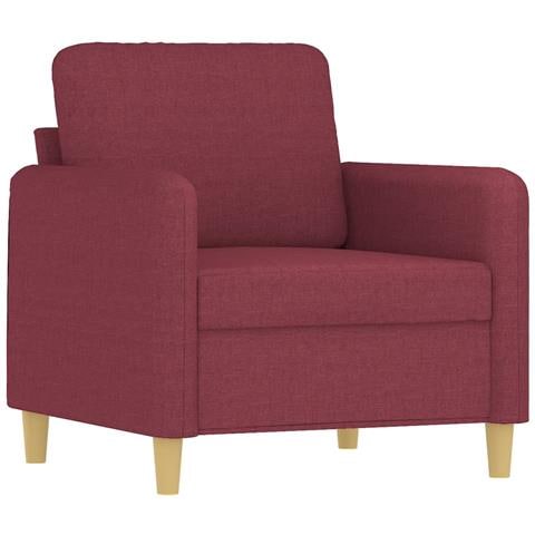 Poltrona Rosso Vino 60 Cm In Tessuto - Foto 2