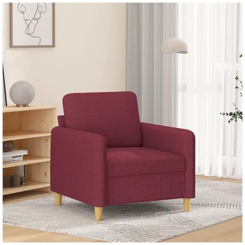 Poltrona Rosso Vino 60 Cm In Tessuto - Foto 1