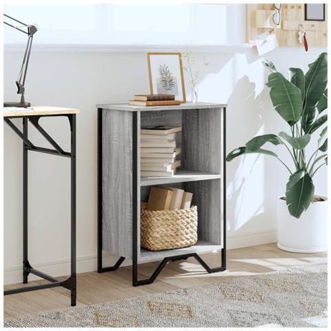 Libreria Grigio Sonoma 50x31x74,5 Cm In Legno Multistrato - Foto 3