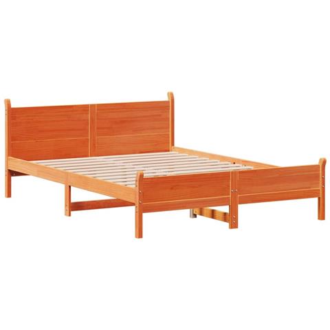 Letto Senza Materasso Marrone Cera 120x190 Cm In Legno Di Pino - Foto 3