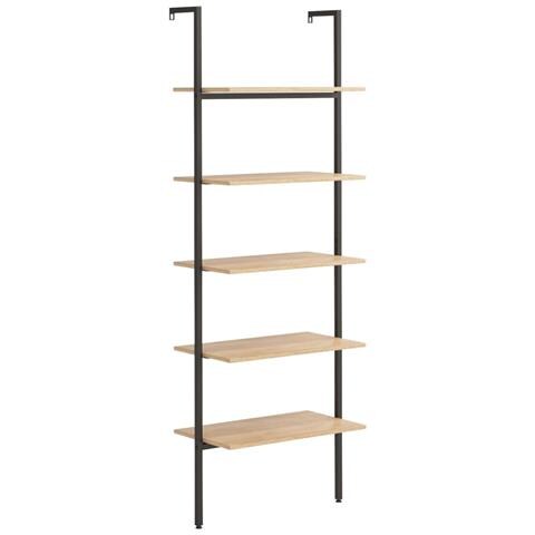 Lusso Casadino - Scaffale Pendente 5 Ripiani Marrone Chiaro E Nero 64x35x185 Cm - Foto 1